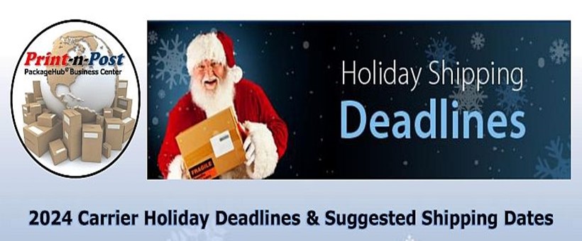 HOLIDAY DEADLINES